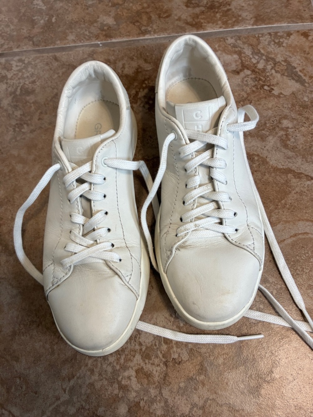 Cole Haan White Leather Low-Top Sneakers